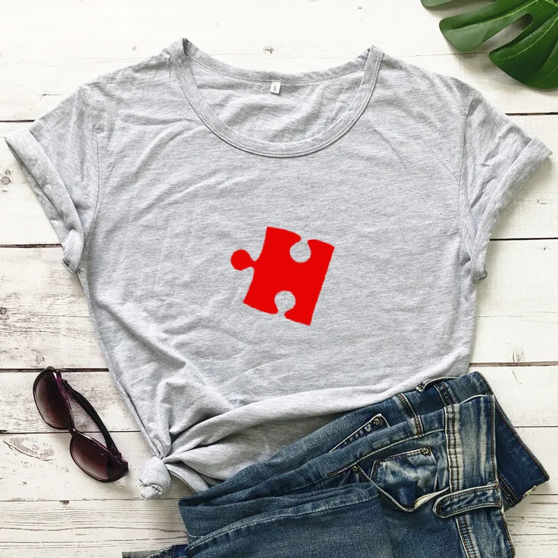 T-shirt Couple Puzzle Saint Valentin Stylé