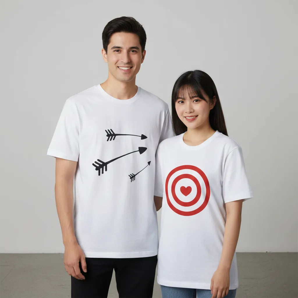 T-shirt Saint-Valentin Couple Minimaliste
