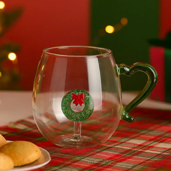 Tasse Design 3D Couronne de Noël