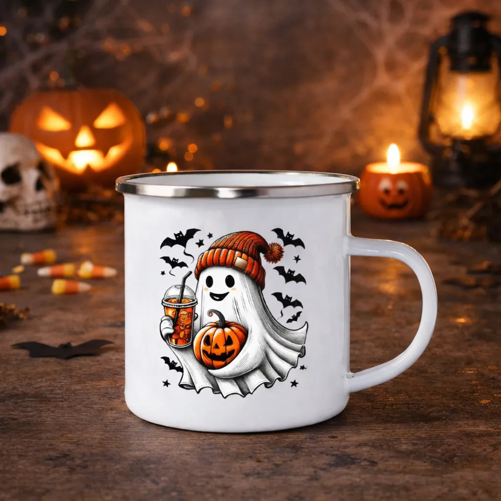 Tasse Halloween en Email Petit Fantôme