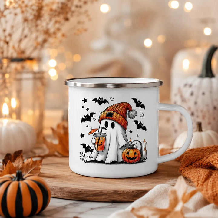 Tasse en Email Motifs Halloween Design stylé