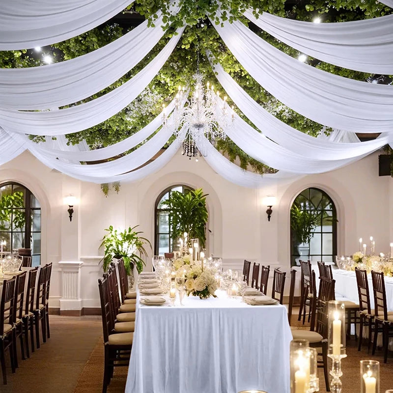 Tenture Mariage Blanc Double Couche Design