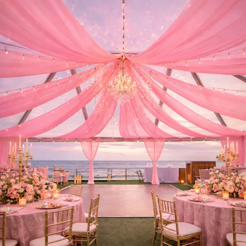 Tenture Mariage Rose bohème