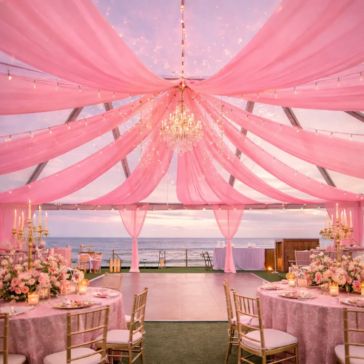 Tenture Mariage Rose bohème