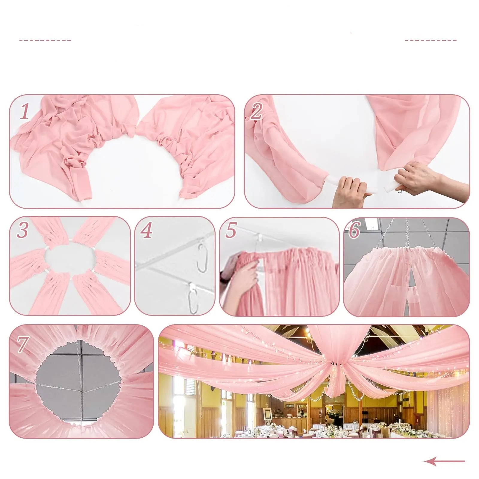 Tenture Mariage Rose  romantique