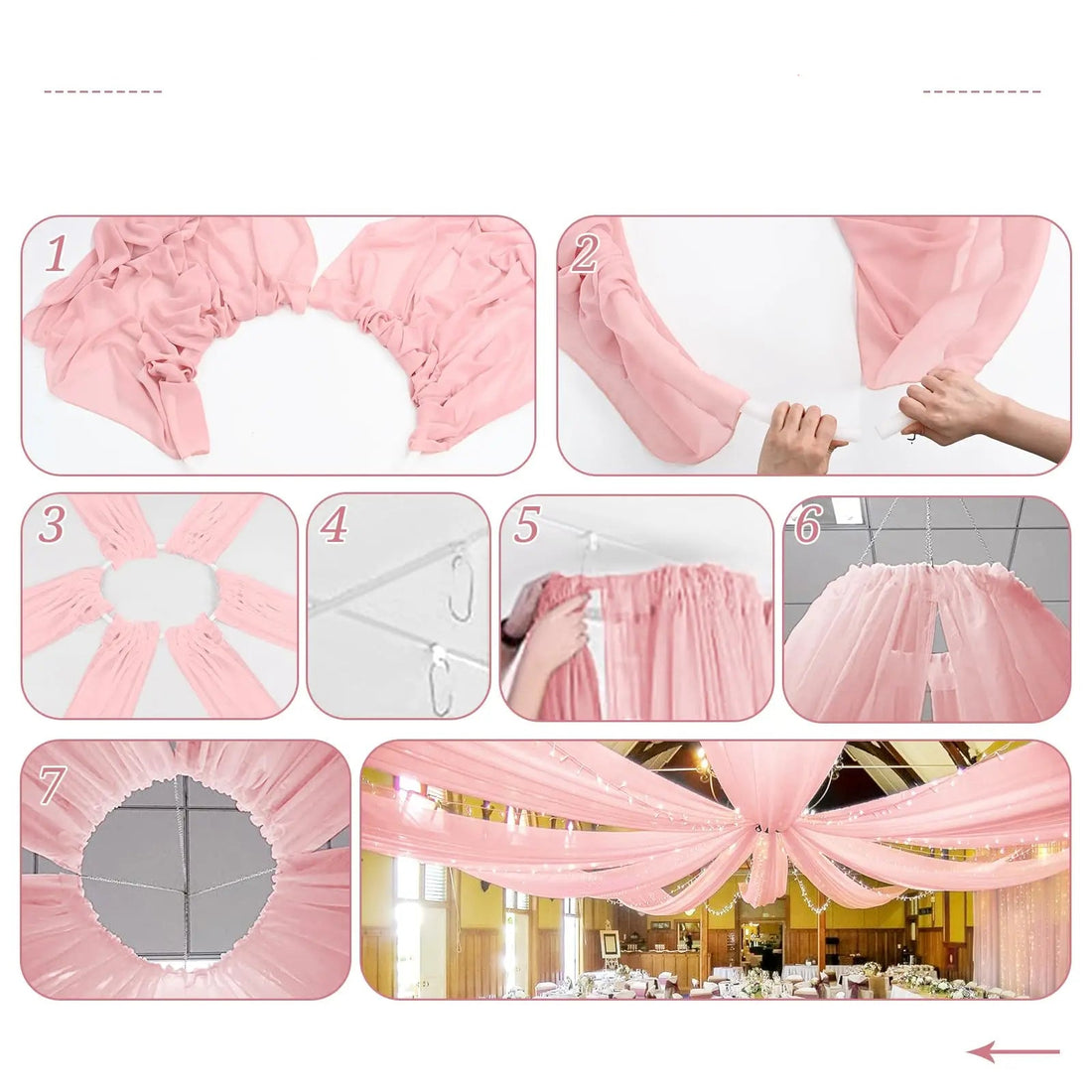 Tenture Mariage Rose  romantique