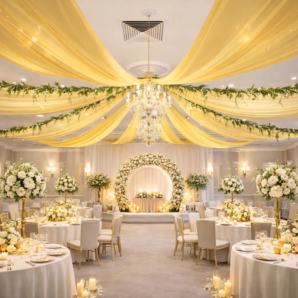 Tenture Plafond Mariage Jaune