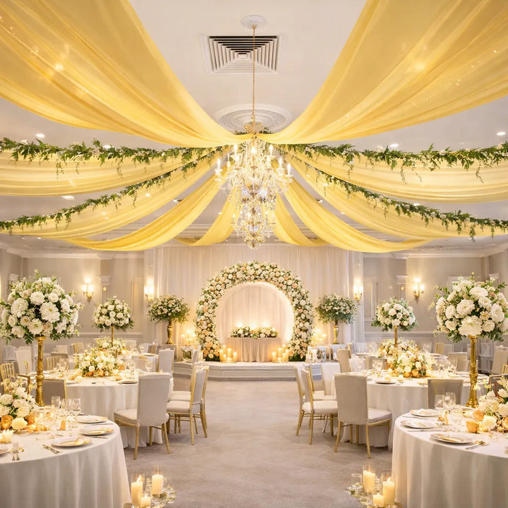 Tenture Plafond Mariage Jaune