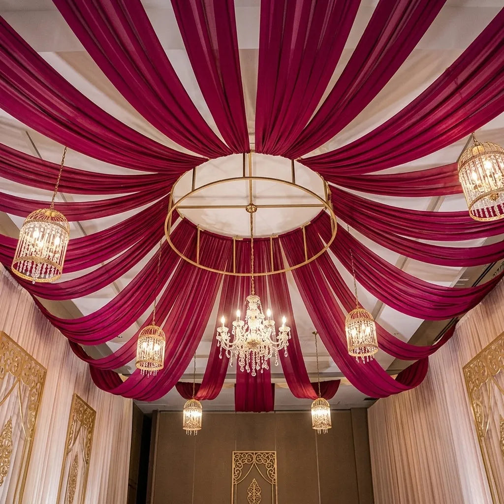 Tenture de Plafond Mariage Bordeaux Minimaliste