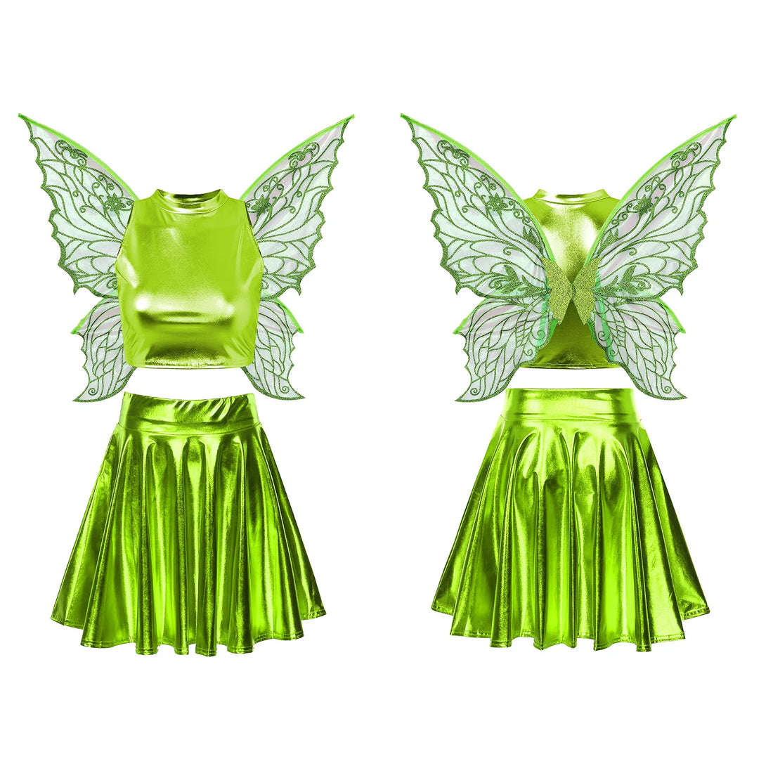 Tenue Carnaval Fée Vert en Polyester 