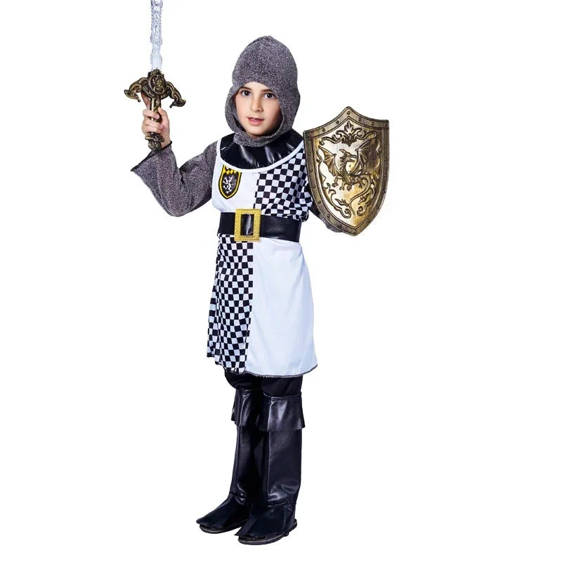 Tenue Chevalier Enfant Noir et Blanc Stylé