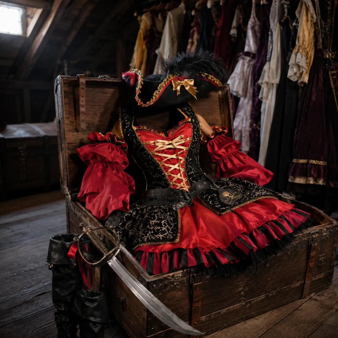 Tenue Cosplay Pirate Femme Sexy Vintage