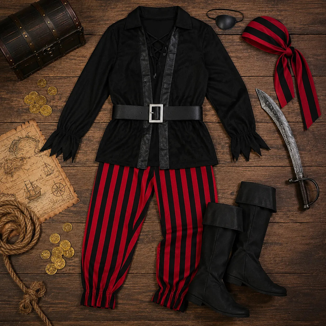 Tenue Pirate Homme Accessoirisée chic