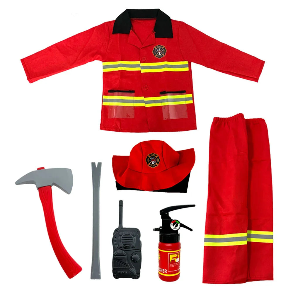 Tenue Pompier Garçon avec Accessoires Polyester