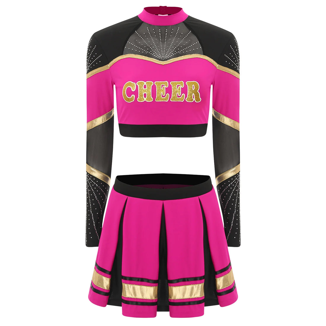 Tenue Pompom Girl Rose Stylée Costume 