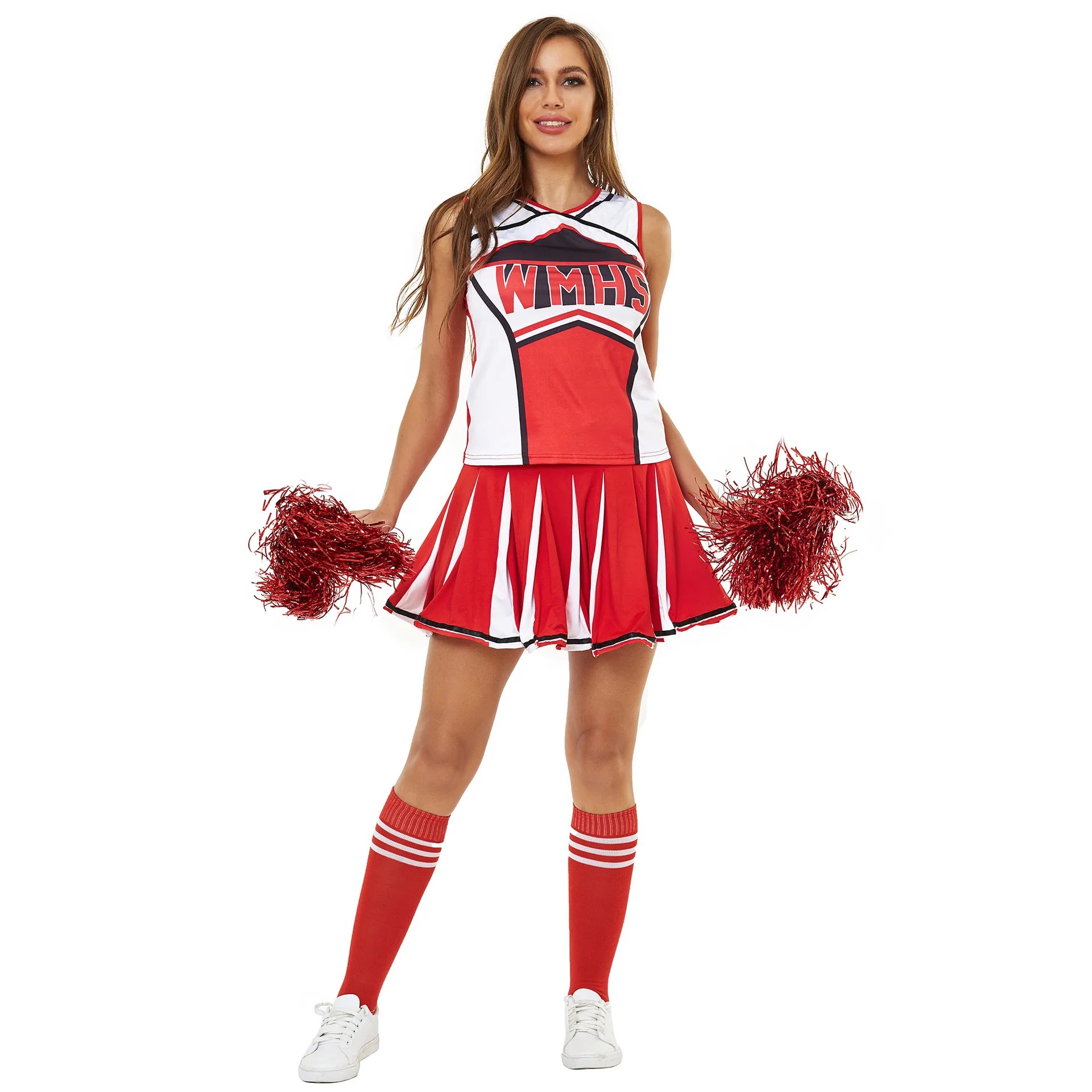 Tenue Pompom Girl Rouge fluide