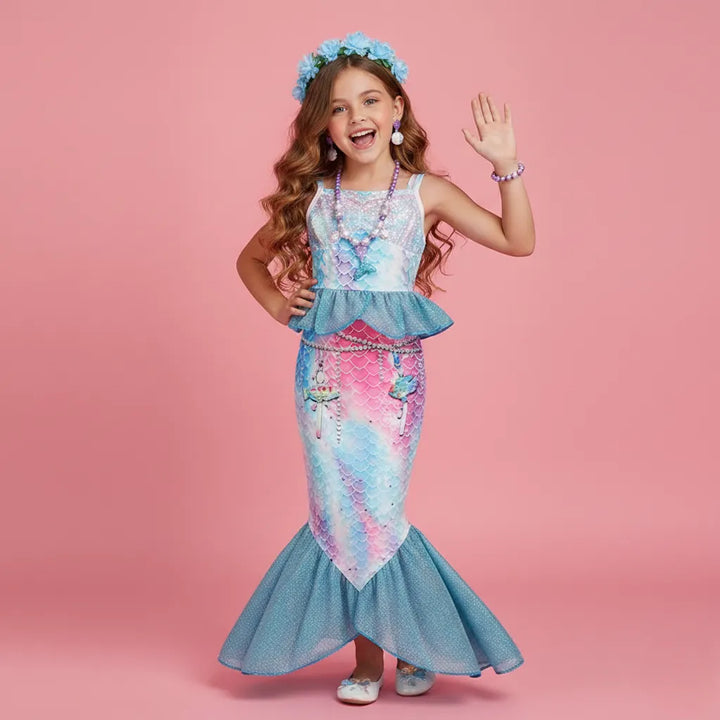 Tenue Sirène Bleue avec Accessoires