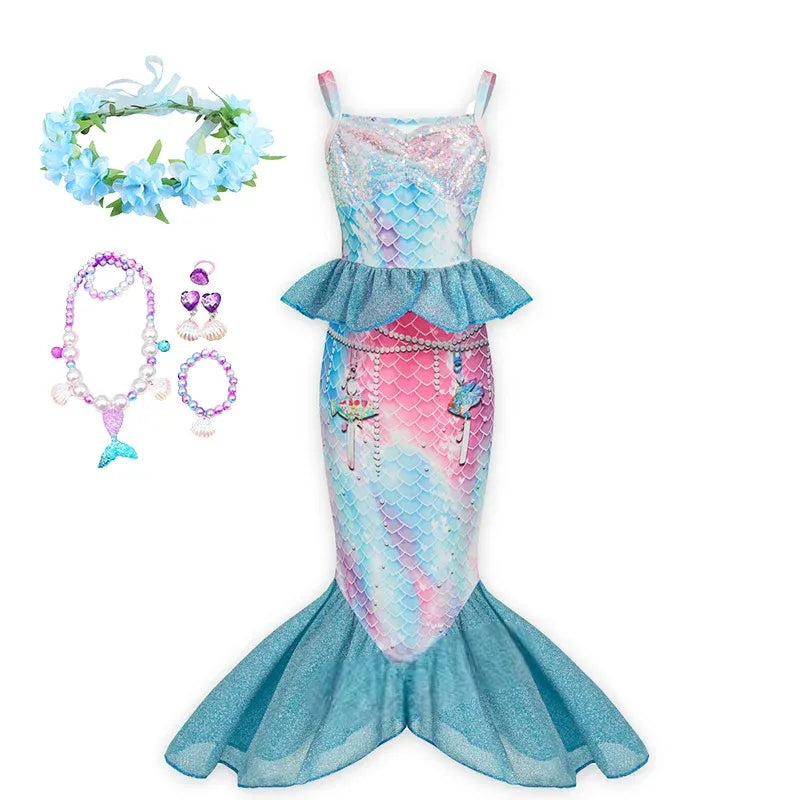 Tenue Sirène Bleue avec Accessoires Stylé