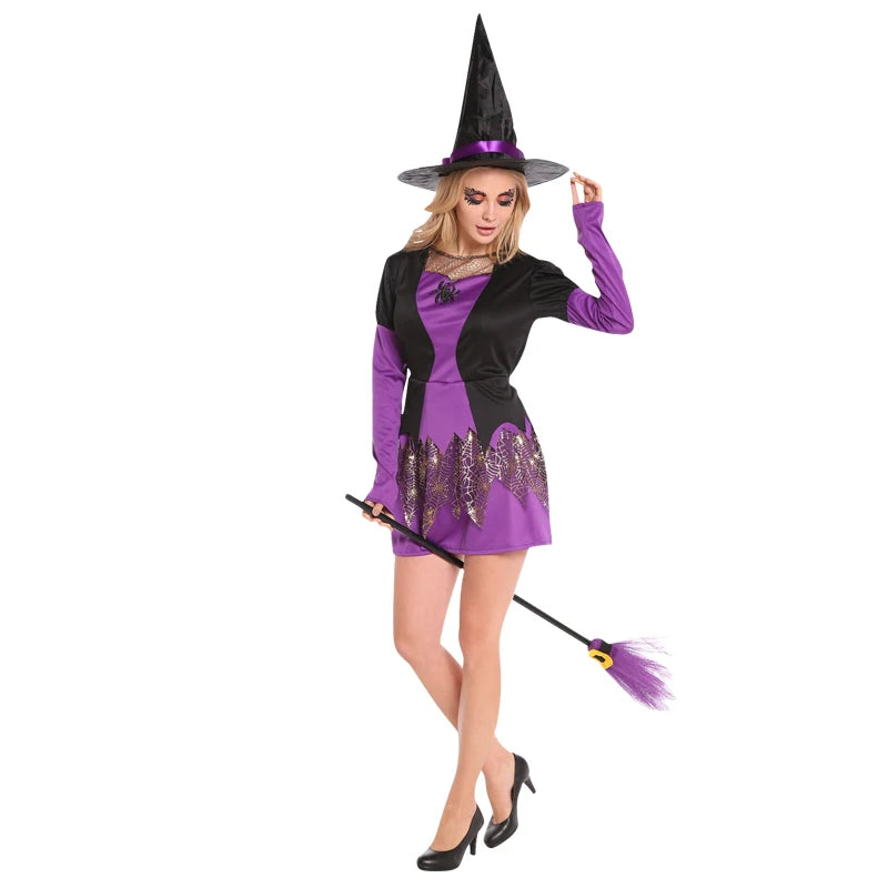 Tenue Sorcière Pour Femme Noir et violet