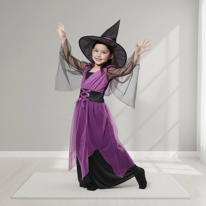 Morph Déguisement Sorcière Enfant, Costume Halloween Fille, Tenue Morph Déguisement Sorcière Enfant, Costume Halloween Fille, Tenue