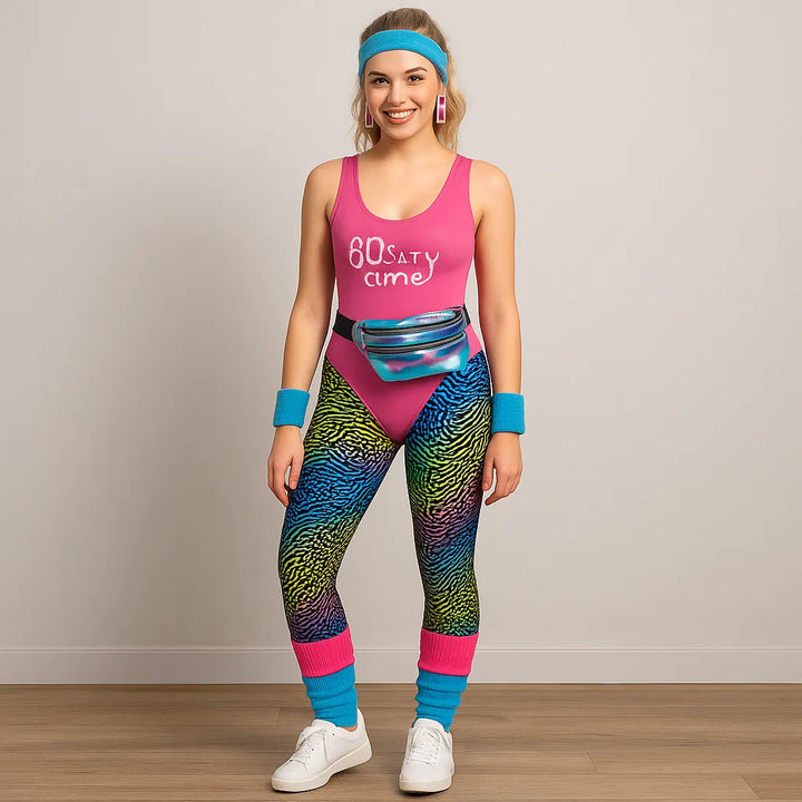 Tenue de Sport Année 80 Rose