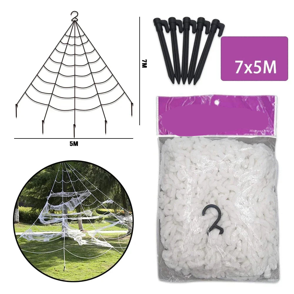 Toile d’Araignée Blanche à Crochets Grande