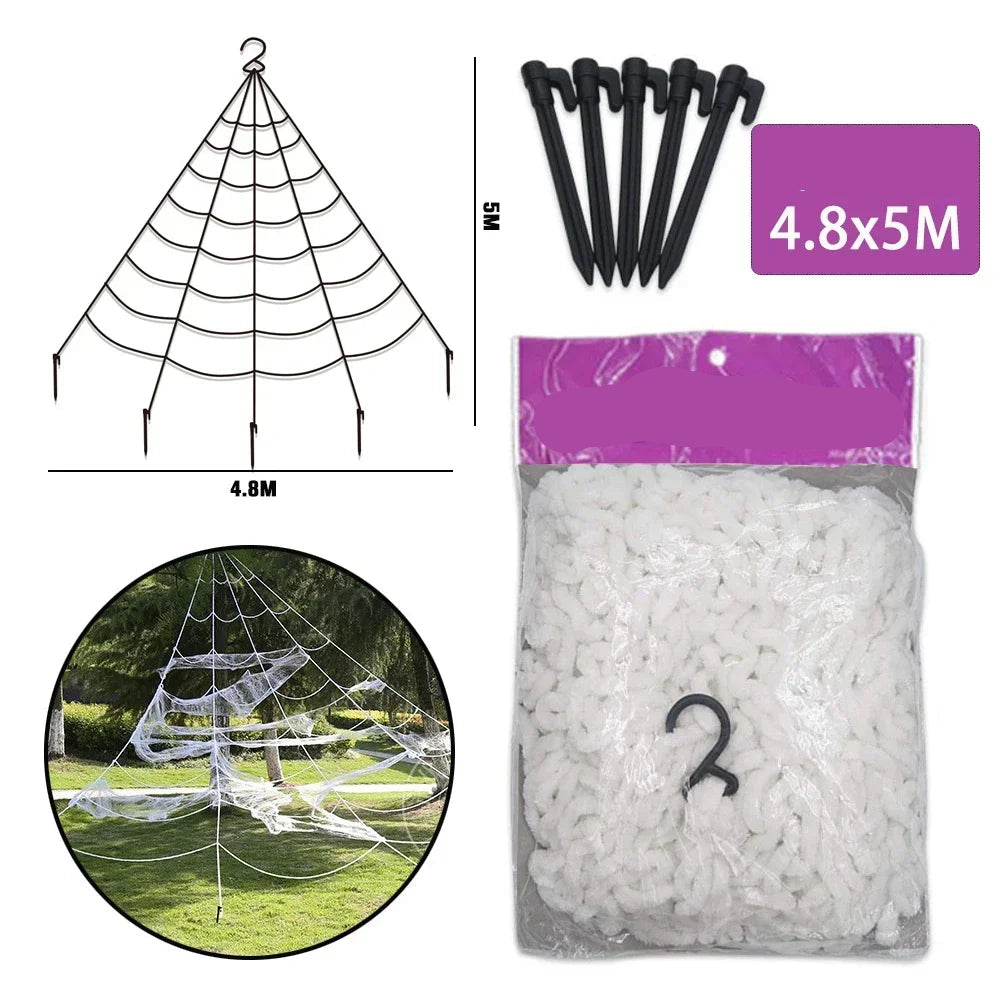 Toile d’Araignée Blanche à Crochets Unique