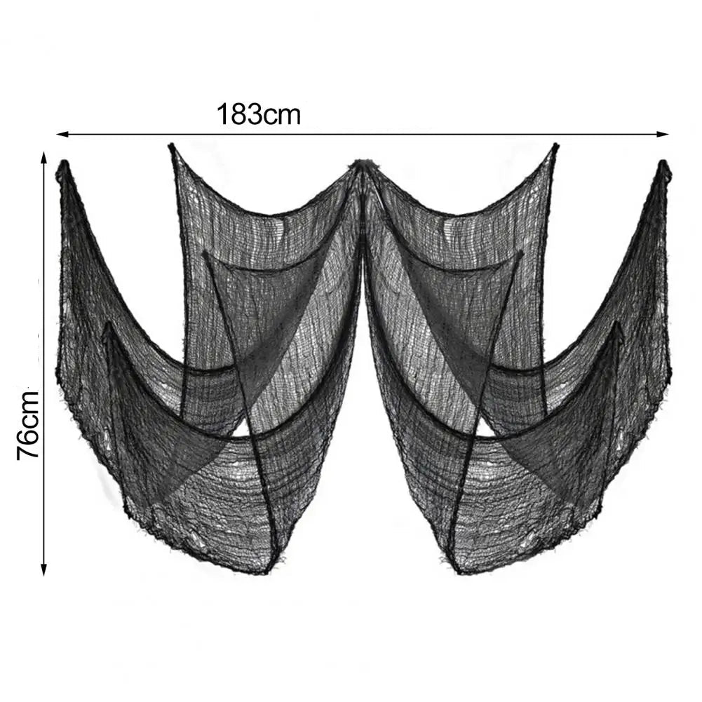 Toile d’Araignée Noire en Tissu de Gaze Dimensions