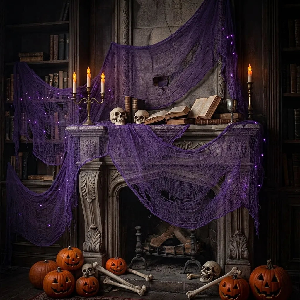 Toile d’Araignée Violette en Tissu de Gaze Unique
