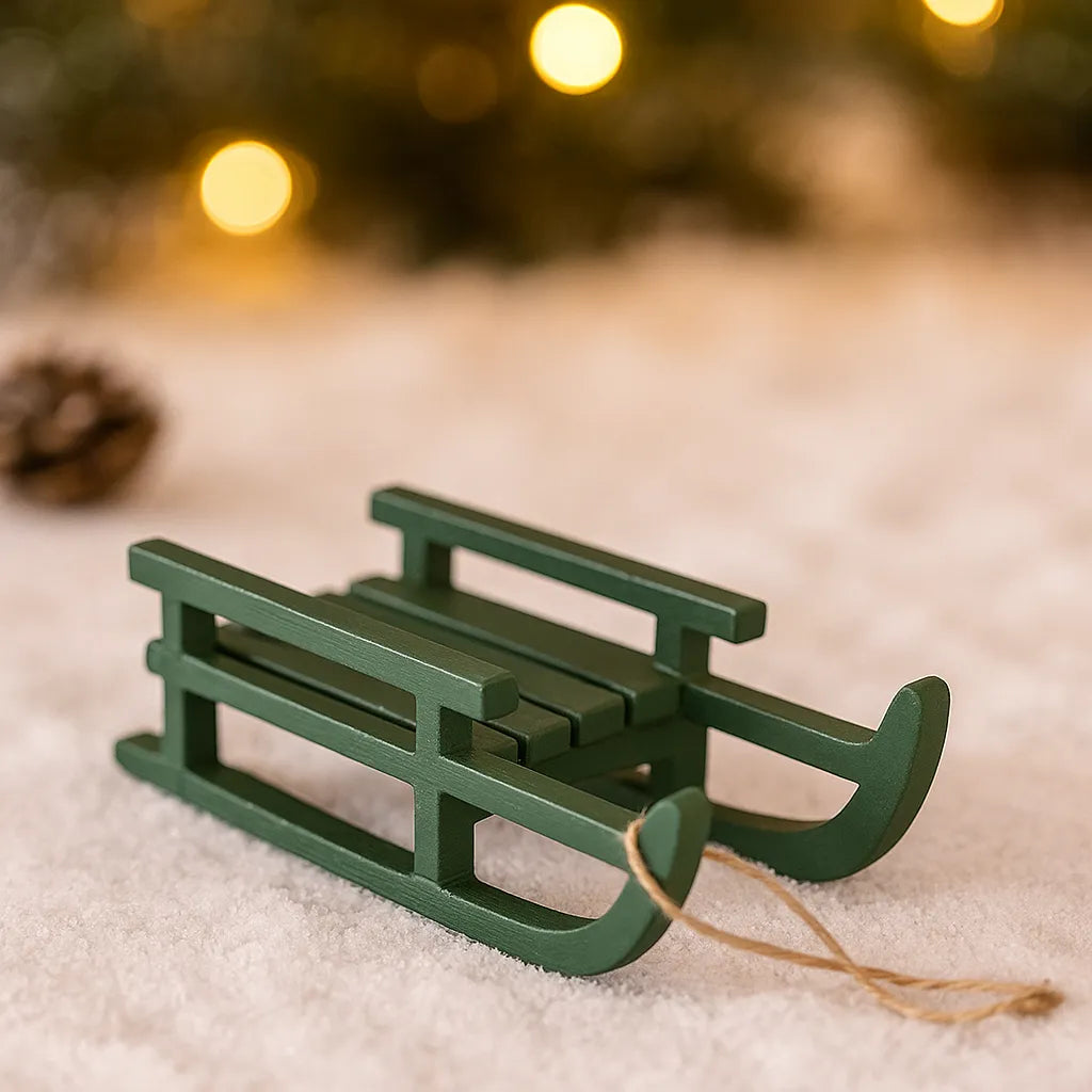 Traîneau Décoratif Vert Noël Mignon
