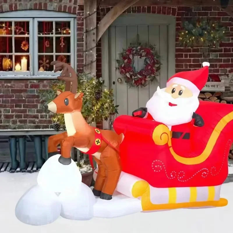 Traîneau Père Noël Gonflable Jardin