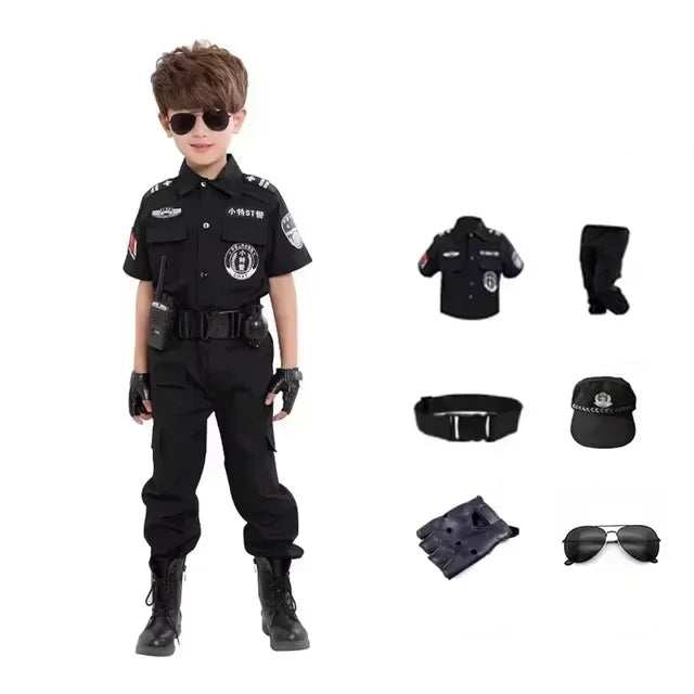 Uniforme Policier Enfant Noir stylé