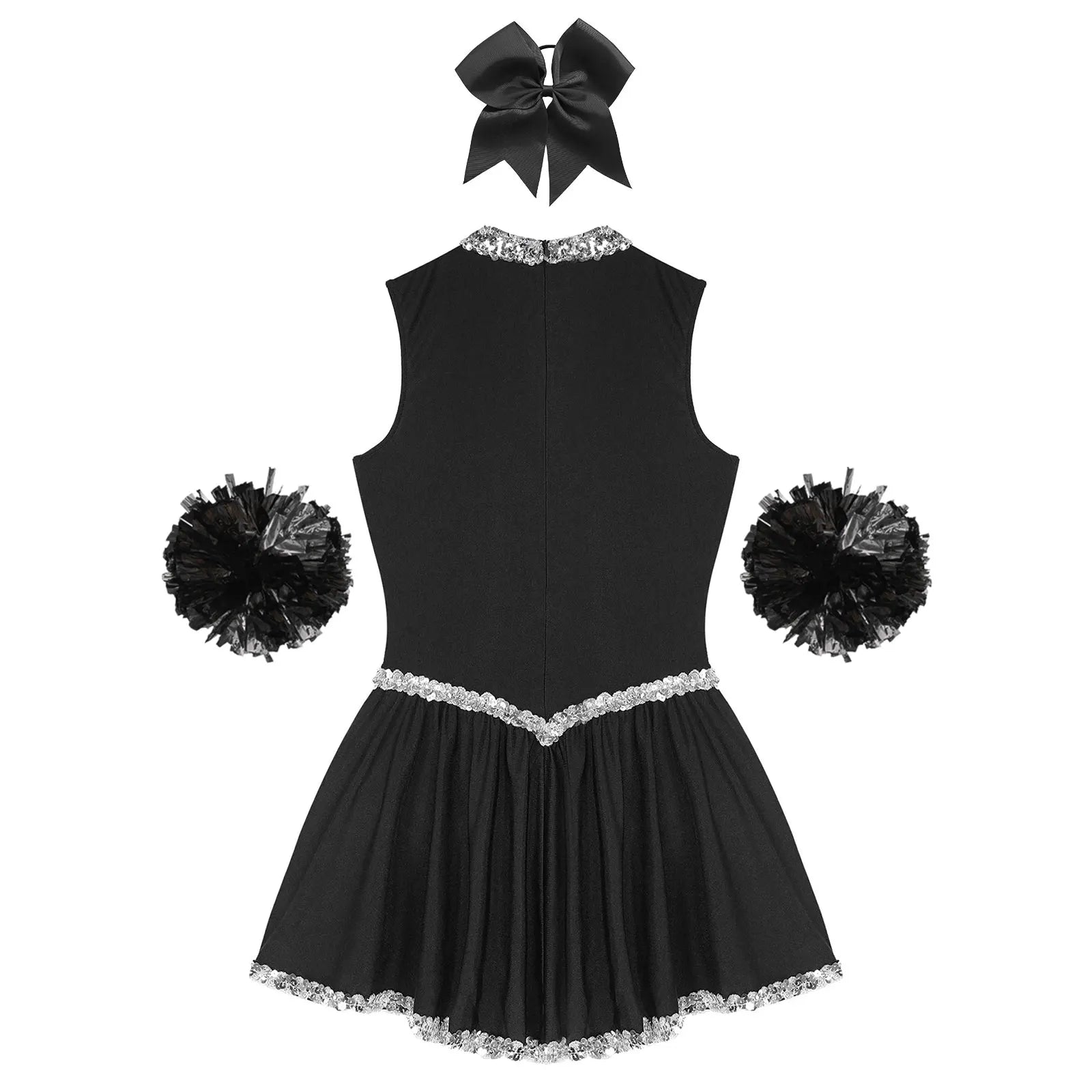 Uniforme Pompom Girl Noir Pailleté léger