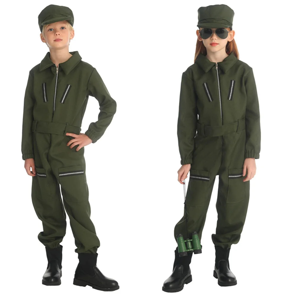 Uniforme Vert Militaire Enfant Confortable