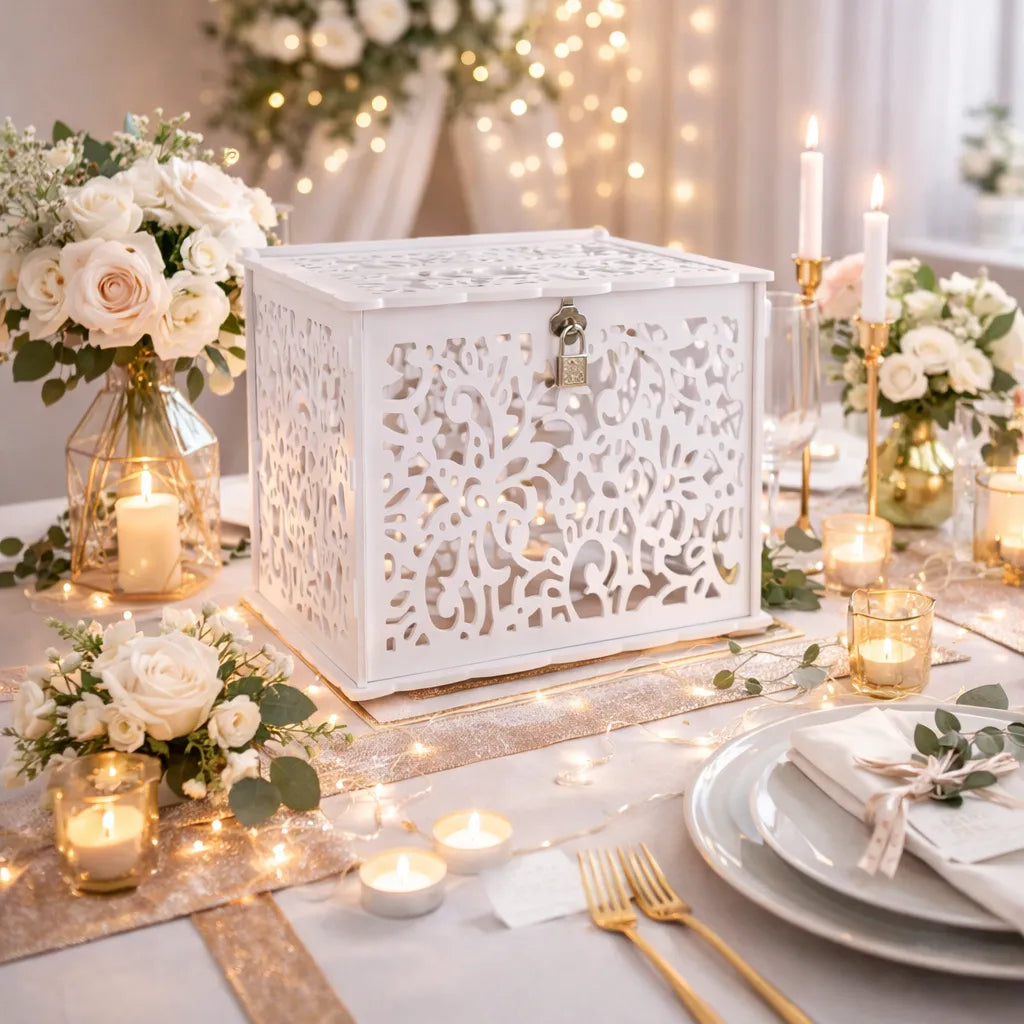 Urne Blanche Mariage en Bois