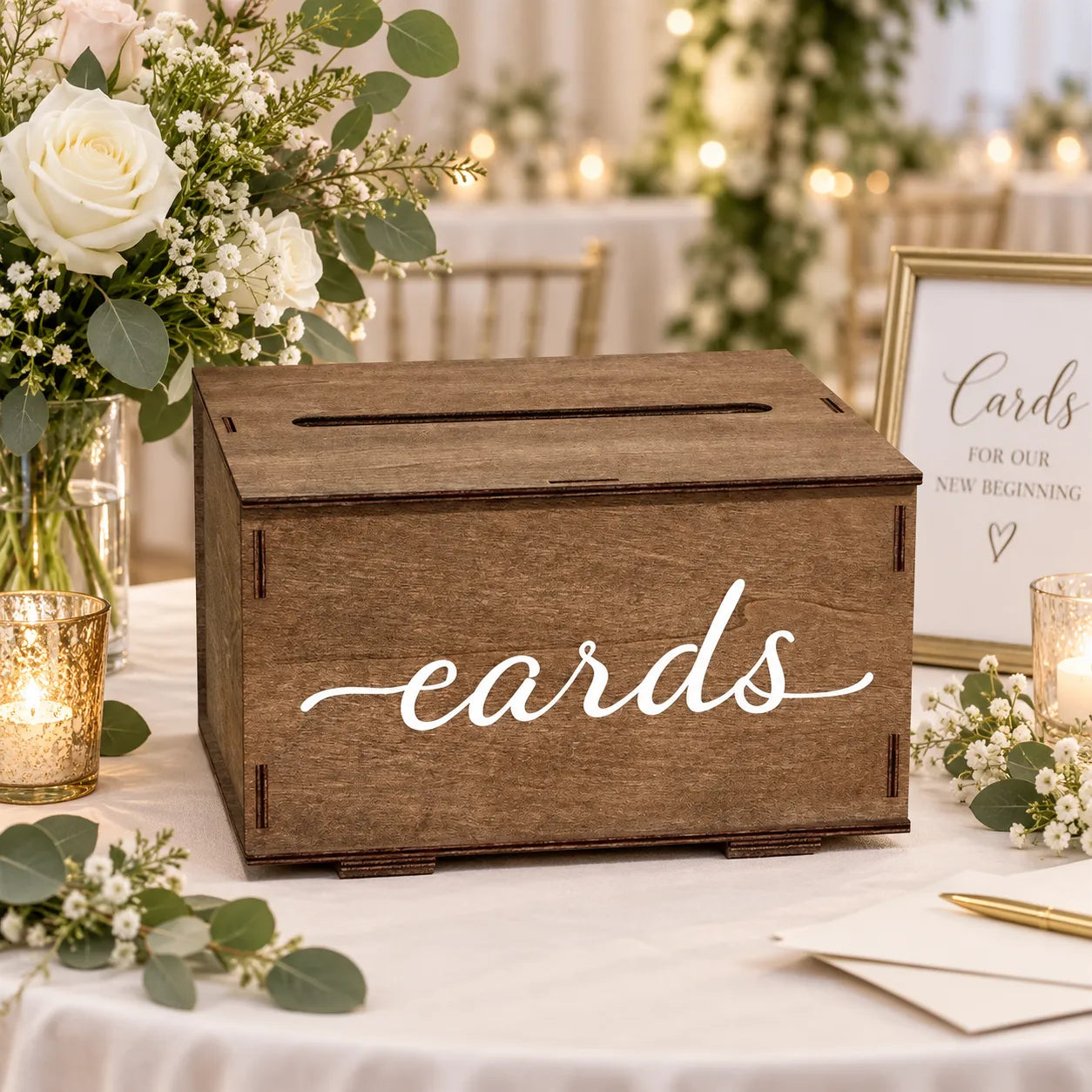 Urne Bois Mariage vintage