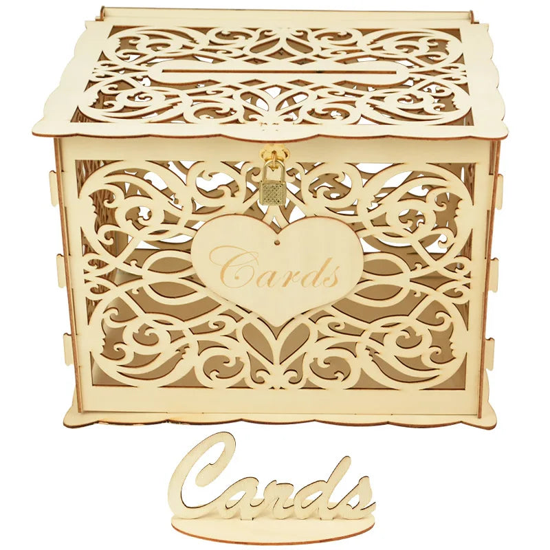 Urne Enveloppe Ajourée Motif Cœur Chic