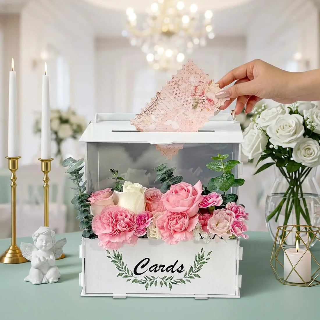 Urne Mariage à Bac à Fleurs Design