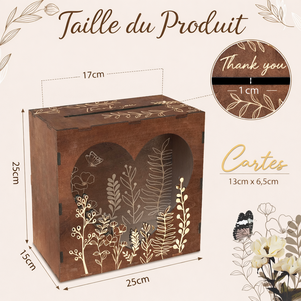 Urne Mariage Bohème Rustique Dimensions