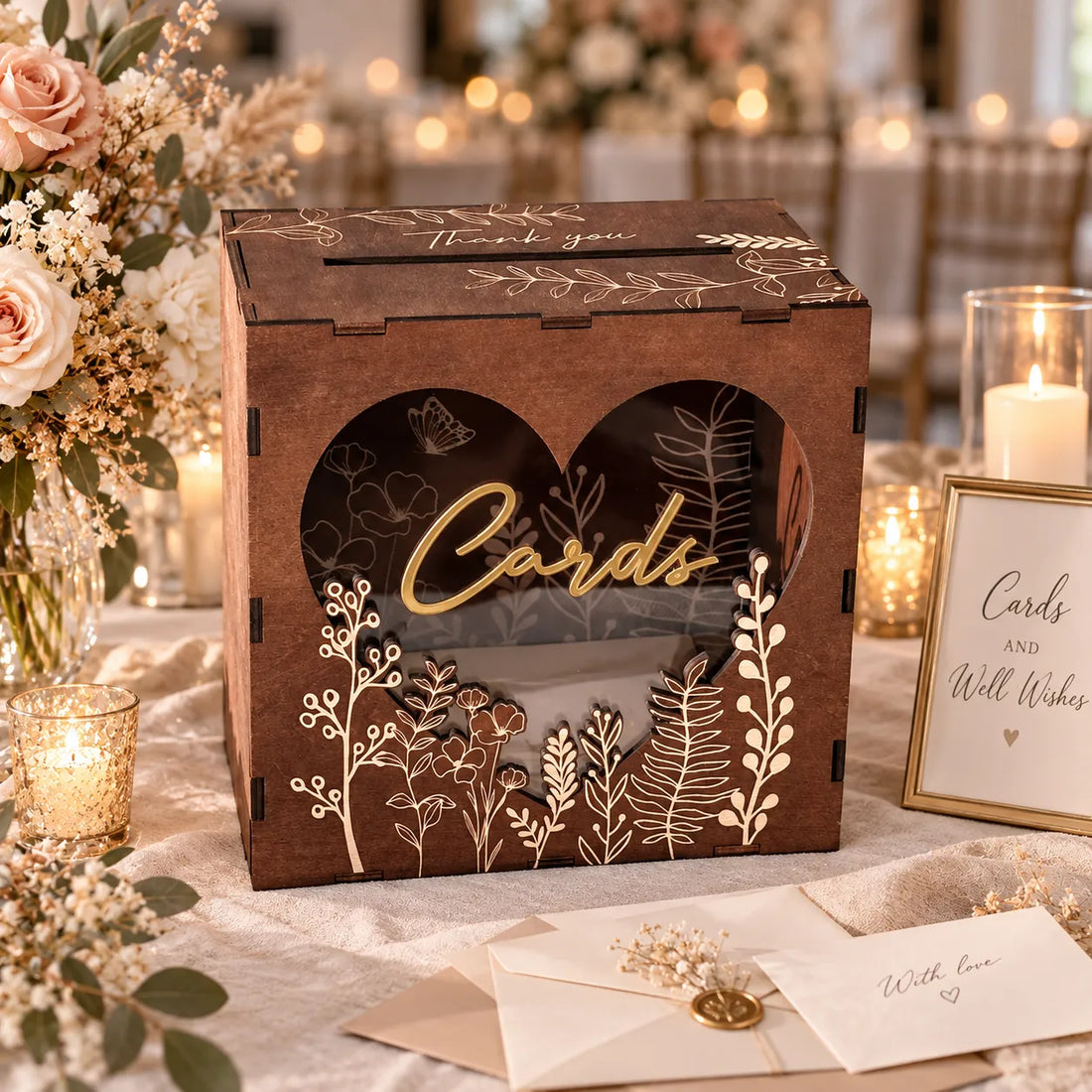 Urne Mariage Bohème Rustique vintage
