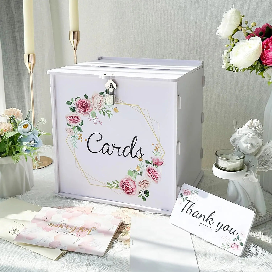Urne Mariage Fleurie en Acrylique 