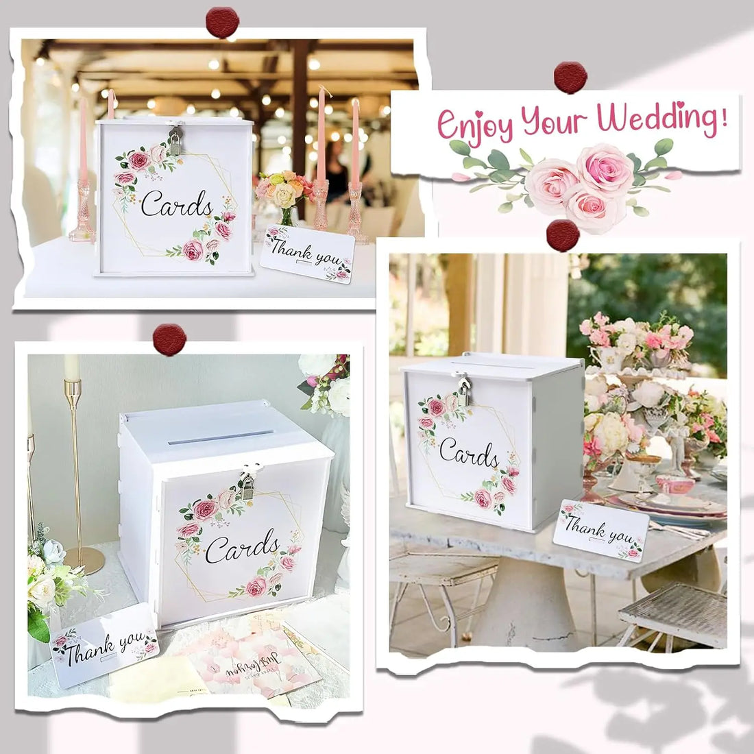 Urne Mariage Fleurie en Acrylique Design