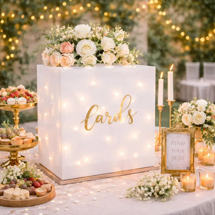 Urne Mariage en Acrylique Givré à LED