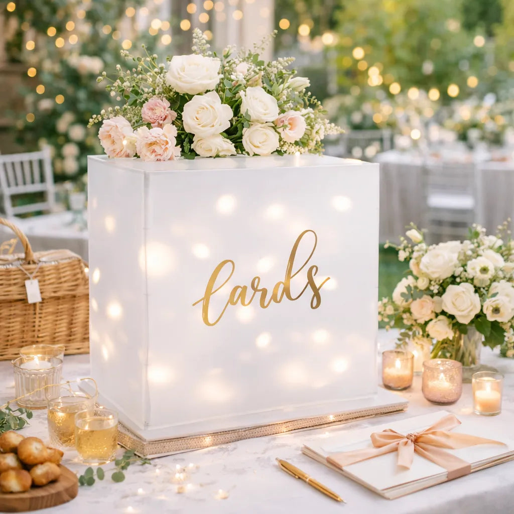 Urne Mariage en Acrylique Givré à LED Design