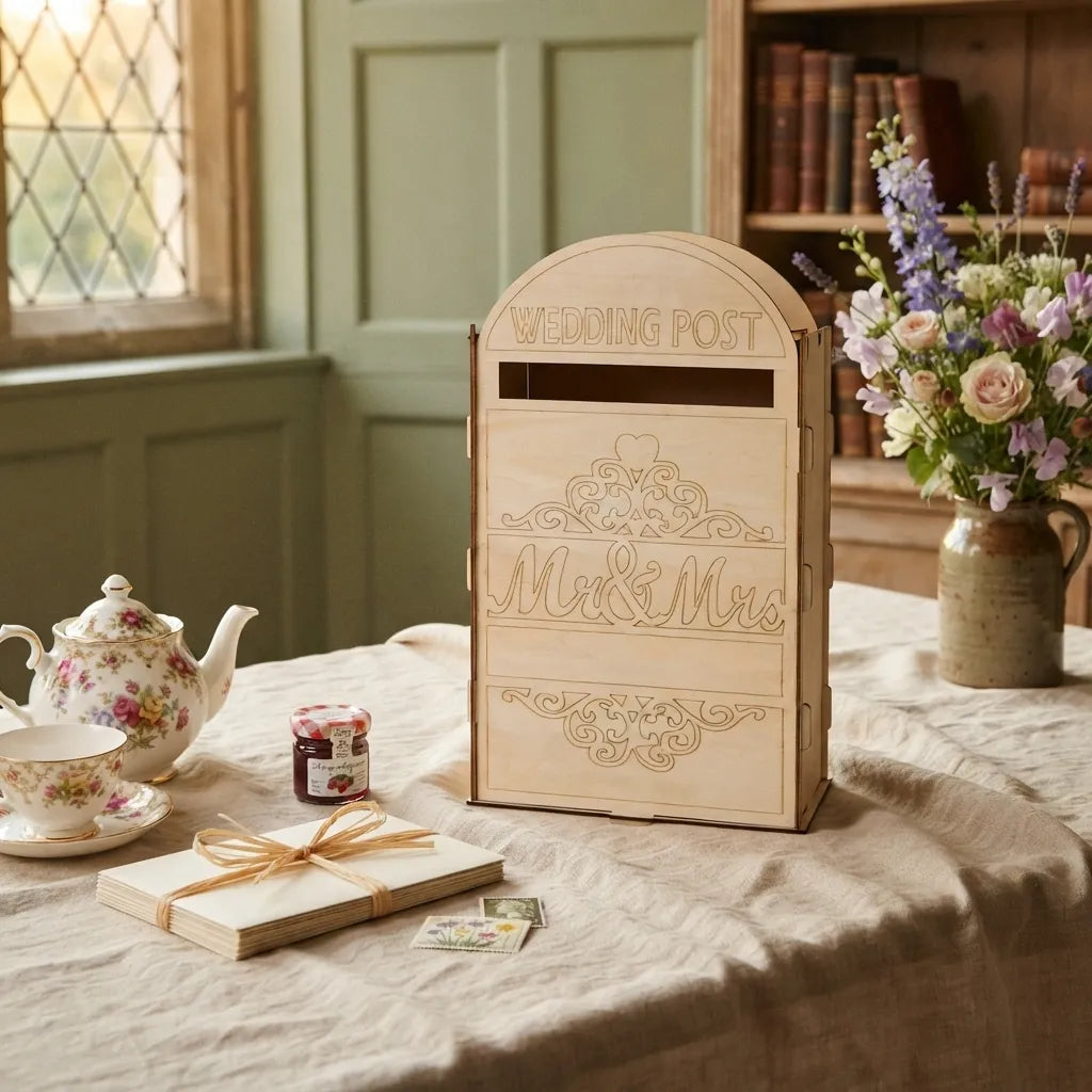 Urne Mariage en Bois Minimaliste Naturelle