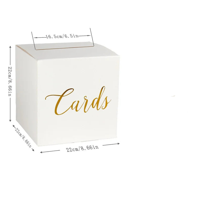 Urne Mariage en Carton Blanc Minimaliste