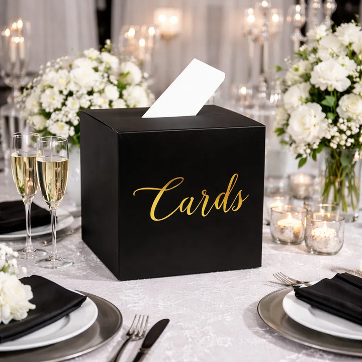 Urne Mariage en Carton Noir