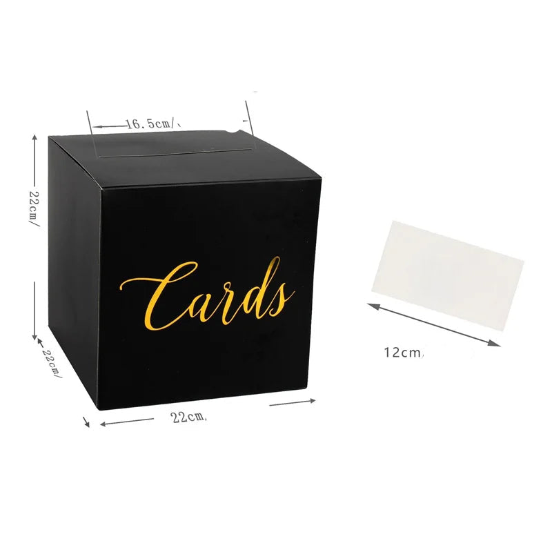 Urne Mariage en Carton Noir Contemporaine