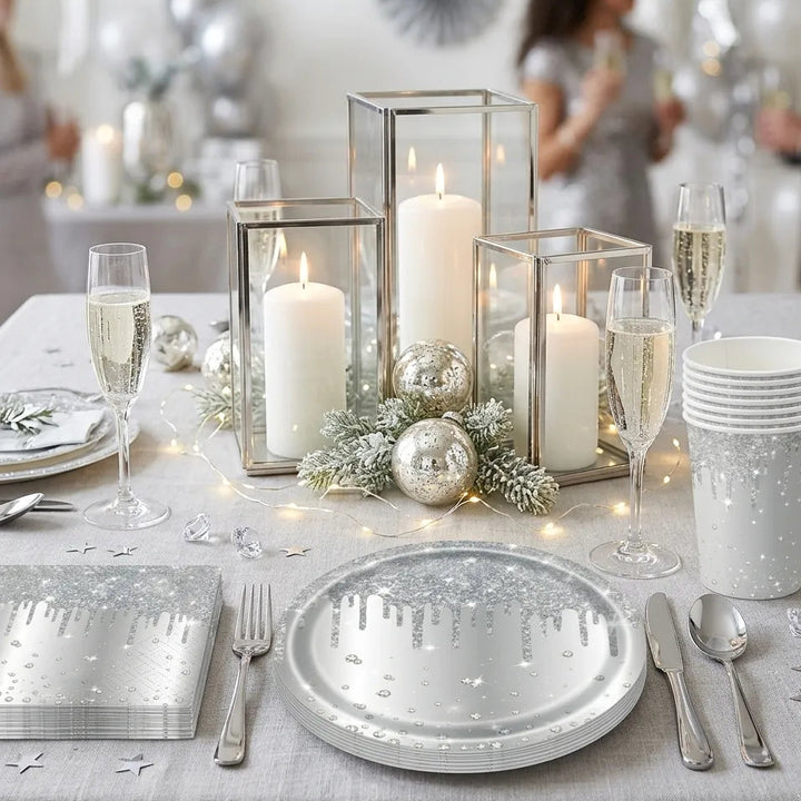 Vaisselle Jetable Argenté Design