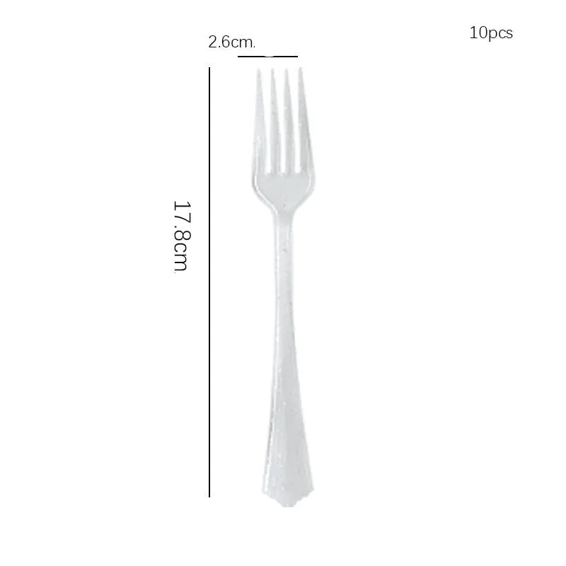 Vaisselle Jetable Irisée Fourchettes
